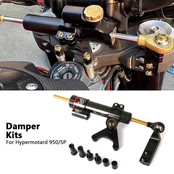 Motorcycle Accessories for Ducati HYPERMOTARD 950 SP 2016-2018 Steering Damper Stabilizer Bracket Kit Red Bl Red Bracket
