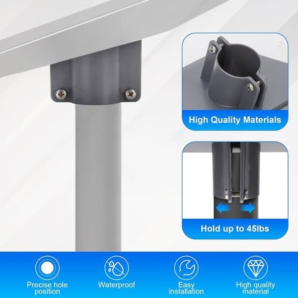 Röradapter, 39 mm mastmontering, glasfiber, grå vindruta, för standard Starlink-antenn.