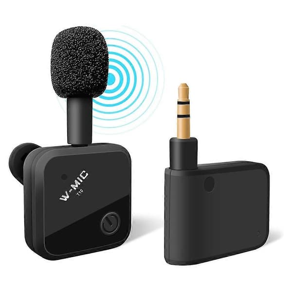 Lavalier mikrofon bærbar videomikrofon for telefon, direktesending, spilltilbehør, samtale Black