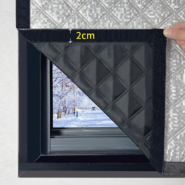 Vintervarme gardiner, isolerte vindtette forseglede vinduer, kuldebestandige og isolerte, skjermvinduer, skyggelegging, lydisolering width 100 height 200