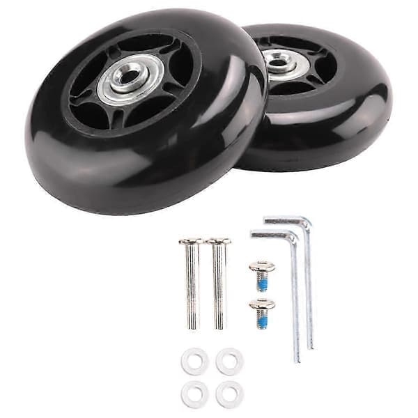 2 Sett Koffert Erstatningshjul OD 80mm Black