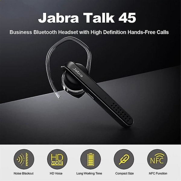 Påskerabatt! Høykvalitets IC Original Stealth Talk 45 Bluetooth Handsfree Headset - Svart