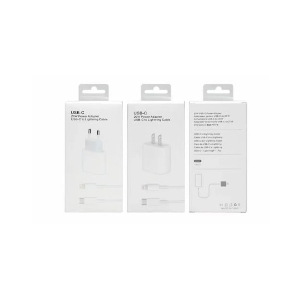 Nyt Produktsalg! Høj Kvalitets iPhone Oplader Dobbeltpakke - Hurtig Oplader - Adapter + Kabel 25W Sort Samsung 2-Pak 2-Pak SORT 2-Pack BLACK Samsung