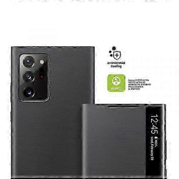 Passar till Samsung Mirror Smart View Flip-Fritt Svarsfodral för Galaxy Note 20 / Note20 Ultra 5G Telefon LED-Fodral S-View Fodral EF-ZN985 mobiltelefon c Black For Note 20