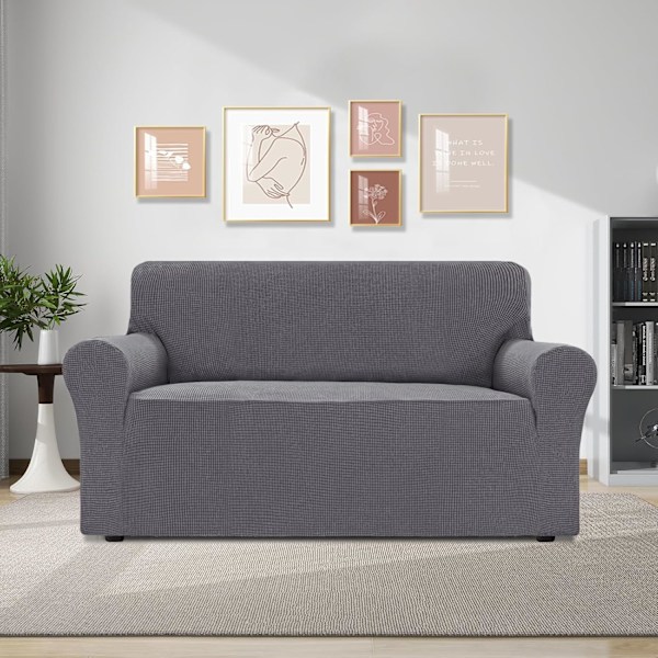 Stretch Sofföverdrag, 2-sits Sofföverdrag, Soffskydd för Katter och Hundar, Repor, Husdjur, Grå, 1 Del Grey 2 seats (135-165 cm)