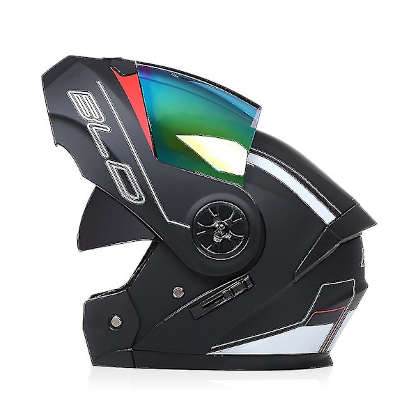 Arrival Motorcykelhjälm för män, professionell racing, uppfällbar, ABS-material, modulär, dubbla linser 13 L（59-60）