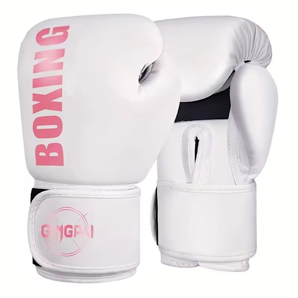 Boxningsträningshandskar, par, 8oz/10oz, för nybörjare och avancerade boxare, slitstarka boxningshandskar i läder Plata blanca 10 Onzas
