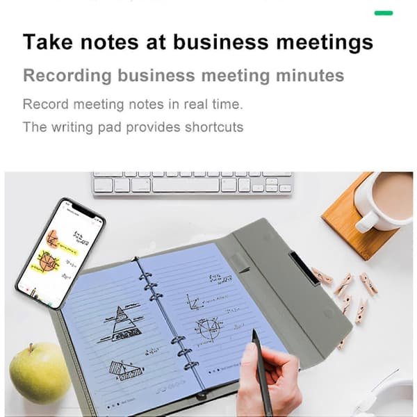 Notesbog Digital Pen Smart Pen Skrivesæt Inkluderer Smartpen Smart A5 PU Læder Notesbog & Genanvendelig