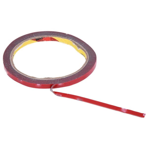 2 st stark permanent dubbelhäftande superklibbig skumtejprulle för fordon, 6 mm x 3 meter och 12 mm x 3 meter Red
