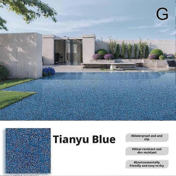 High-Gloss Marble Effect Epoxy Floor Paint for Garages and Concrete Surfaces Blue