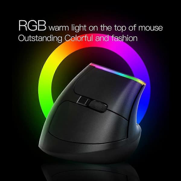 DELUX M618DB 6-tasters 1600 DPI RGB vertikal trådløs Bluetooth Dual-Mode mus M618DB (Bluetooth-versjon) Lithium Bluetooth Version