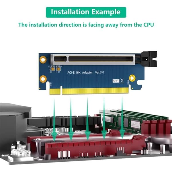 PCIe Riser Card PCI-Express 3.0 16x Riser Card, PCI Express 3.0 16X 90 graders højhastigheds Riser Card til 2U server