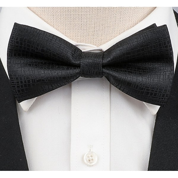 Sløyfe for menn, business, dress, svart, hvit, bankett, brudgommens bryllup (tilfeldig stil)