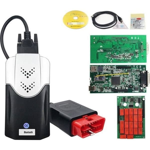 1 x Diagnostikgränssnitt, Bluetooth, OBD2, Bil- och Lastbilsscanner, PC-kompatibel.