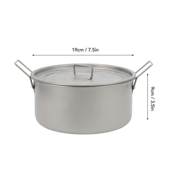 2024 Titanium Saucepan Foldable Handle Ultralight Eco-Friendly Rounded Edge Multifunctional Camping Pot for Eggs Noodles Cooking