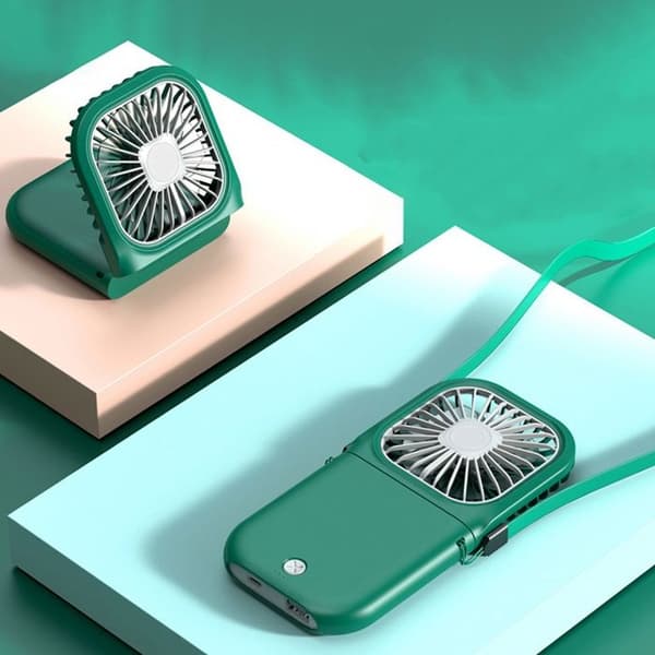 Bærbar Mini Halskædeventilator, USB Genopladelig, Sammenklappelig Lommeventilator, Køleventilator