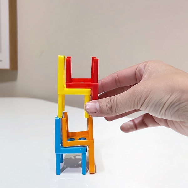 Staplingsbara stolar, pedagogiska leksaker, staplingsbara stolar med byggklossar, interaktiva leksaker för stressreducering under samtal mellan föräldrar och barn 36 pcs
