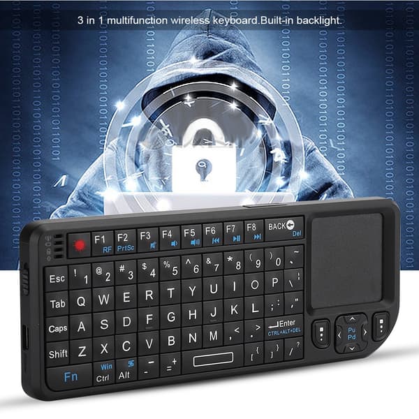 Mini Wireless USB Keyboard Portable Ultrathin Backlit 100RF 2.4G Multifunction Black