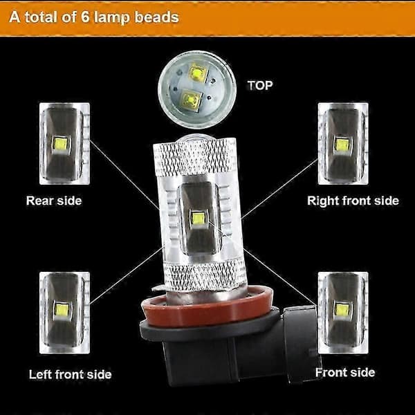 2 X H11 H8 Canbus Ingen Feil Xbd Chips Projektor Led Tåkelys Kjørelys Pære For Bmw 3 E90 E92