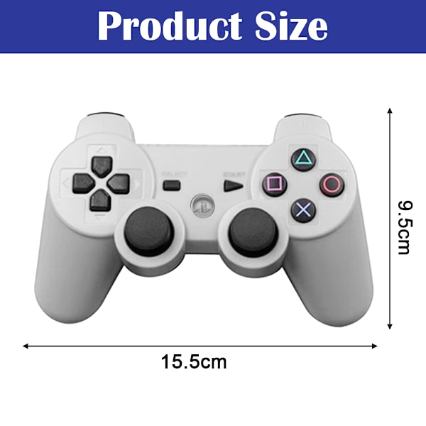 PS3 Bluetooth trådløs vibrationscontroller til PS3-spil silver gray