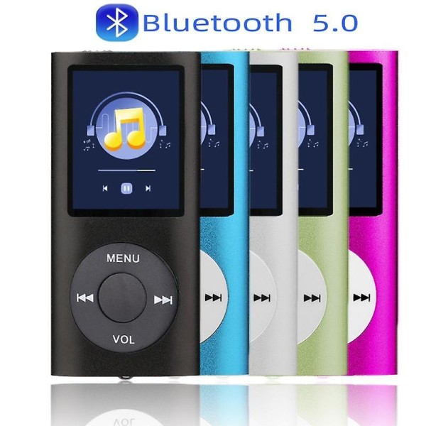 Mp3-spelare/Mp4-spelare, bärbar Mp3-musikspelare med minne SD-kort ultratunn klassisk digital LCD-skärm 1,82' Blue 8G