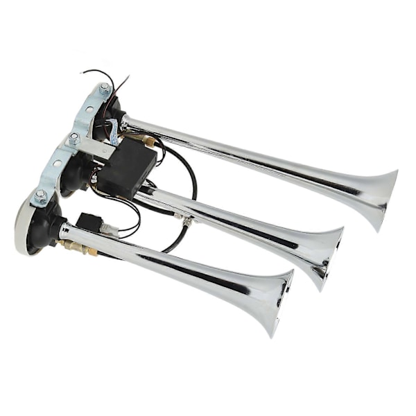 Trompet Lufthorn 6 Melodier Forkromet 305/342/385x79mm DC12V/24V Kompatibel med Klubvogne Lastbiler Yachts
