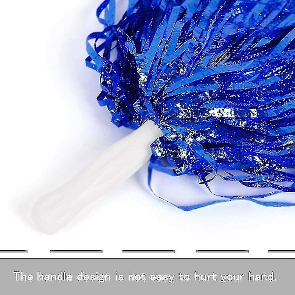 24 stk. Cheerleading Pom Poms Metallisk Folie Cheer Pom Poms med Plasthåndtak for Voksne Barn Cheerl 12