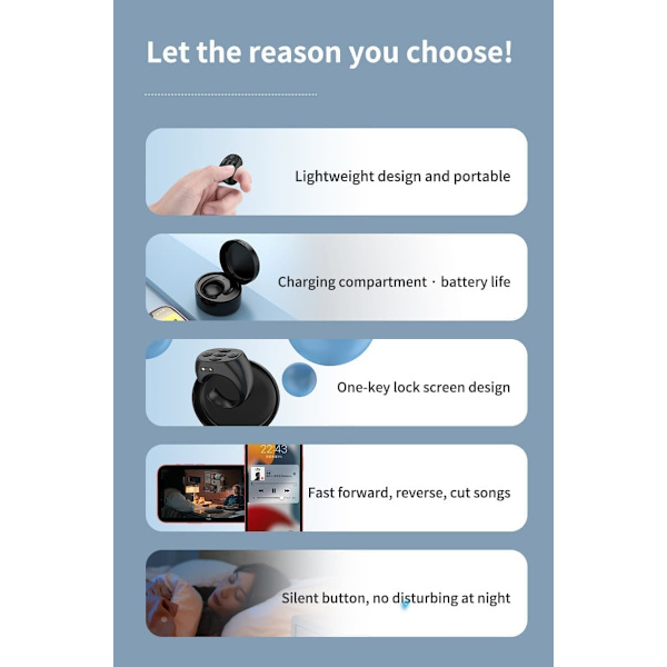 TikTok Scrolling Ring Remote Control, Wireless Bluetooth Scrolling Ring, Camera Shutter Remote Control for Phone iOS, Android