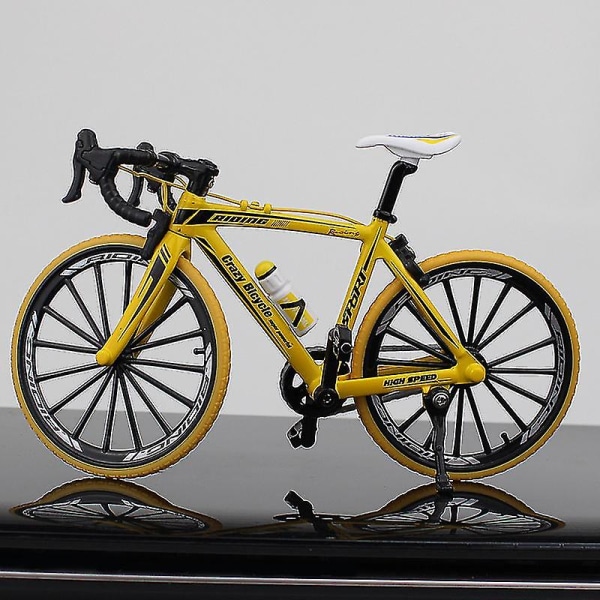 1:10 Mini Mountain Bike Diecast Metal Finger Cykel Racing Toy Track cycling yellow
