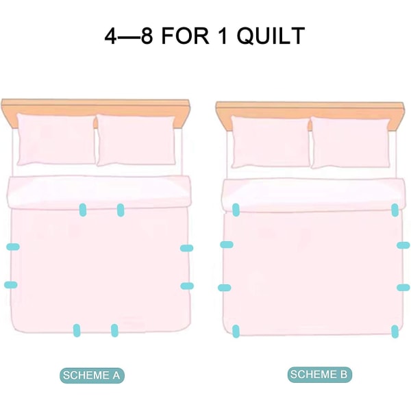 6-delad påslakanklämma, påslakanknapphållare för att förhindra att täcket förskjuts, påslakanklämma för täcken, kuddar, gardiner, etc.