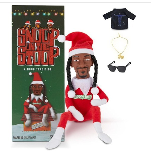 Snoop On A Stoop Julenisse Figur Svart Julenisse Figurer 30 cm Håndlagde Hip Hop Dukker Plysjleker Gaver Til Hjem Hage