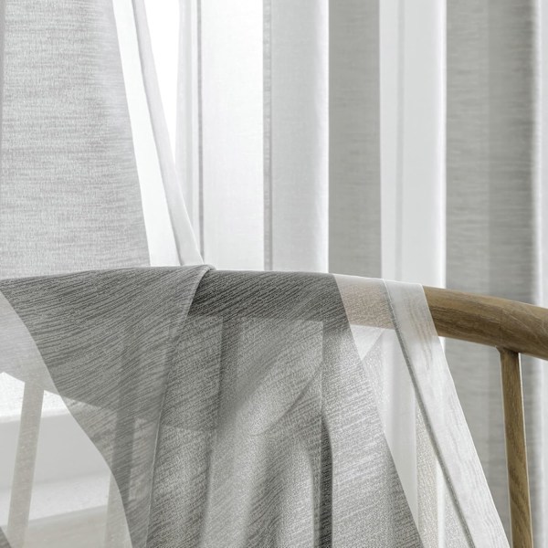 Tylgardiner, Mørklægningsgardiner til stuen, 2 stk., Termiske isolerende gardiner mod kulde og varme til soveværelset med øjer, lysegrå Gris 132X245CM