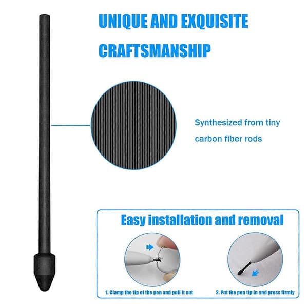 10 stk. til Remarkable Maker Pen Tips, udskiftningsspidser passer til Remarkable 2/1 S-Pen Super Note Styl Black