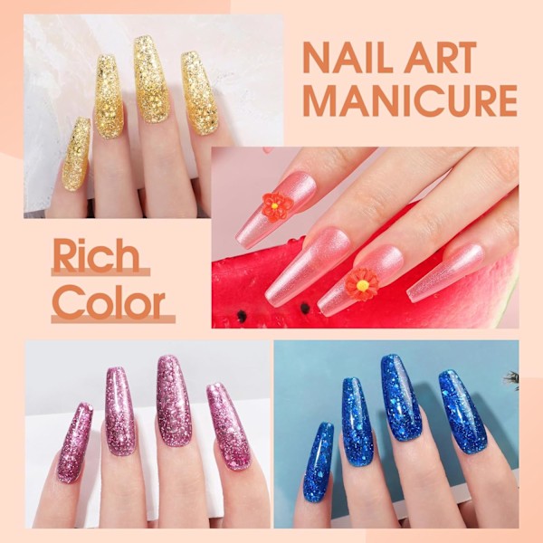 COSCELIA 40 Dele Semi-Permanent Neglesæt Komplet Sæt med UV Lampe Neglebor, Semi-Permanent Neglelak Rød Sort Hvid 35 Farver Base og Top Coat Ma