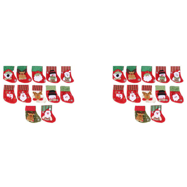Jul Blandat Sett Mini Julestrømper, 12 stk