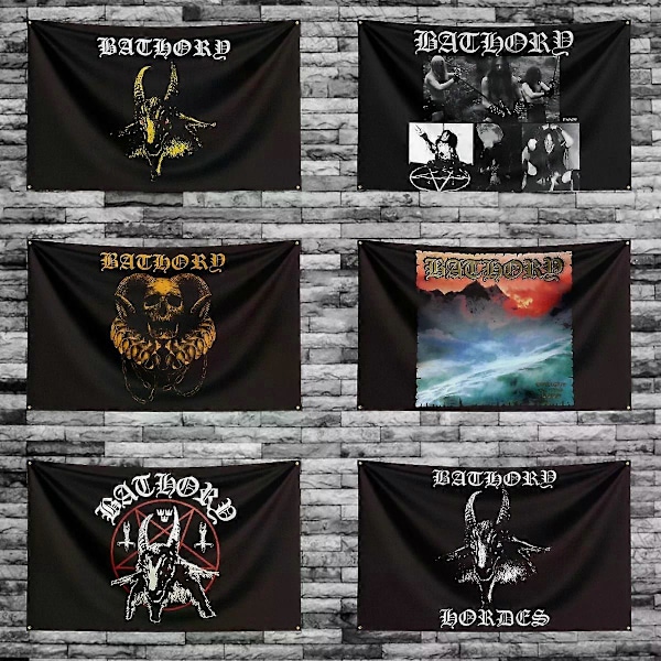 3x5 Ft B-Bathorys Heavy Rock -yhtyeen lippu polyesteri digitaalipainatus banneri makuuhuoneen seinätaidetta varten ulko-oven kuvakudoskoriste ZH4225 120 x 180cm