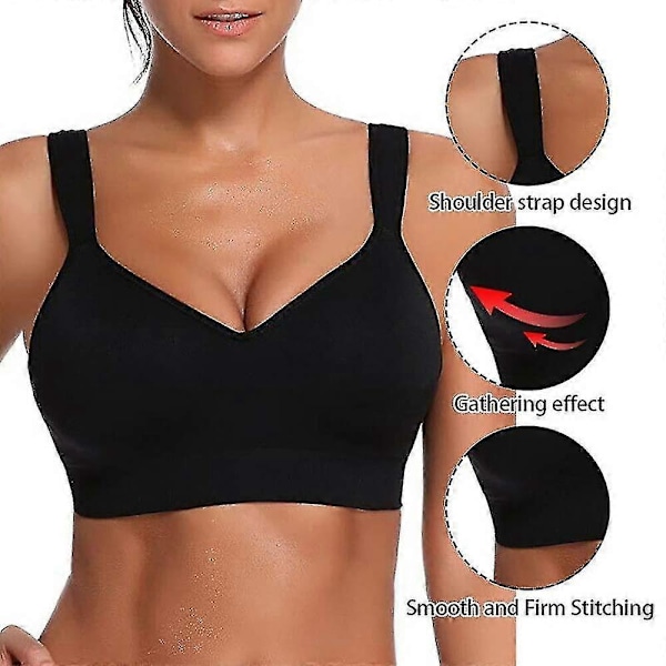 Naisten langaton topattu urheiluliivi Push Up treeni kuntosali jooga saumaton crop toppi mukava liivi a Black S
