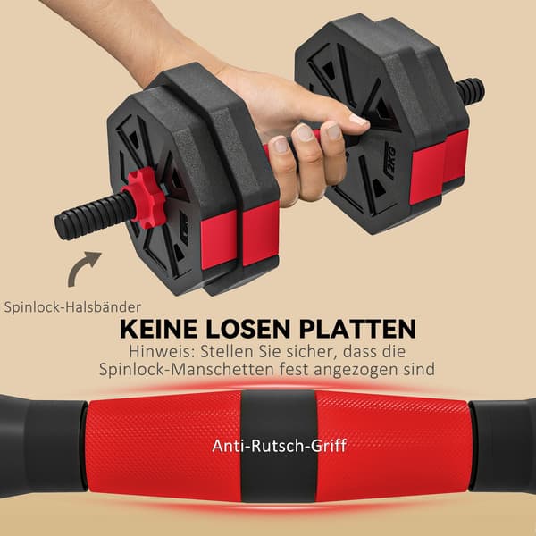 Adjustable 4-in-1 Dumbbell Set, 15 kg for Home Training 16500