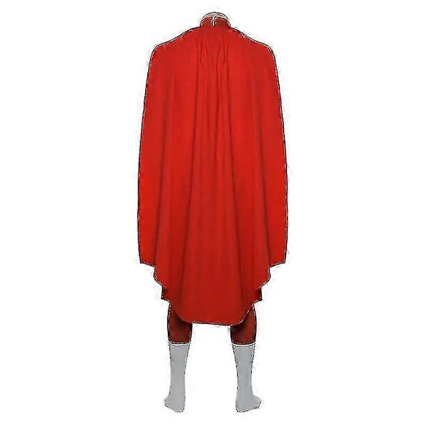 Invincible Omni Man Mark Nolan Cosplay-asu Haalarin ja Viitan kanssa Halloweenin Karnevaali Juhla-asu Aikuinen Y L red
