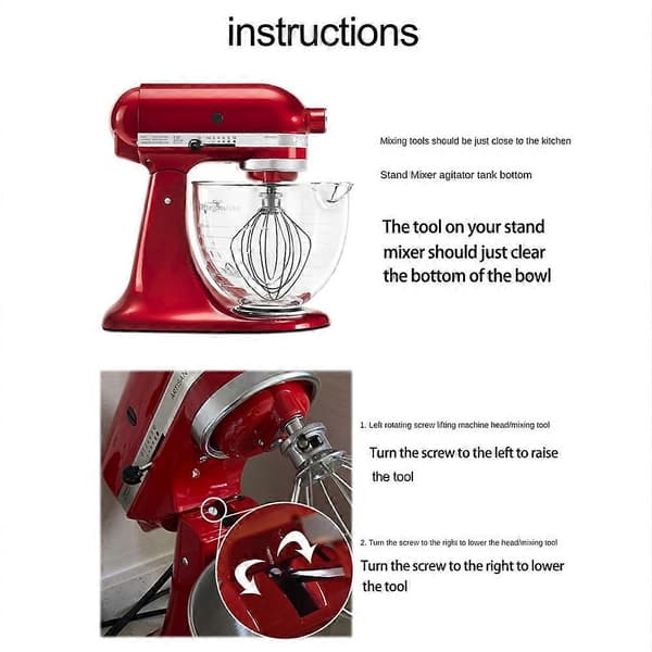 Til røremaskine til 4,5-5 Qt. -Head Stand Mixers K45B/K5THCB/K5THBS Paddle Tilbehør Silver
