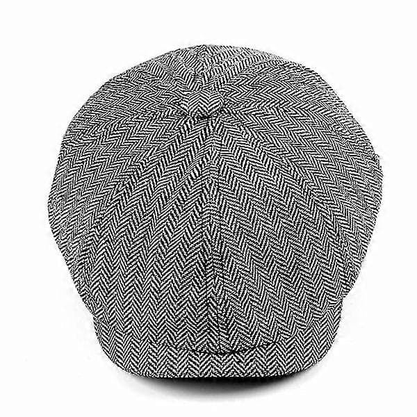 Herre Newsboy Cap i ternet mønster til mænd, Flat Cap, Kørehat