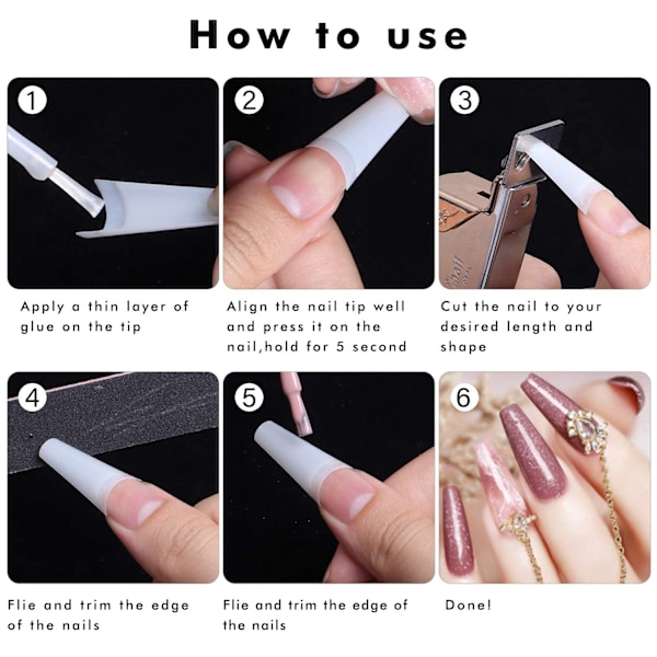 Nagelförlängning nagelbit - transparent makeup