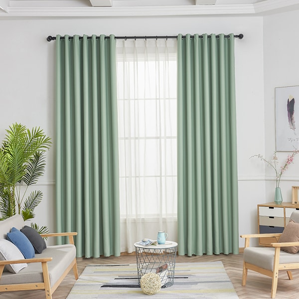 Mørklægningsgardiner til soveværelse og stue, 1 panel polyester med sort bagside (flere farver) gris W132 x H213cm+Grommet Top