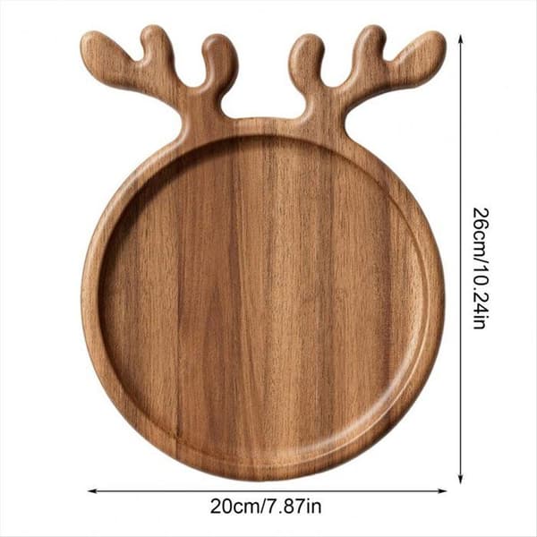 Julemadtallerken i træ, elegant træplade, festlig dekoration, stor størrelse