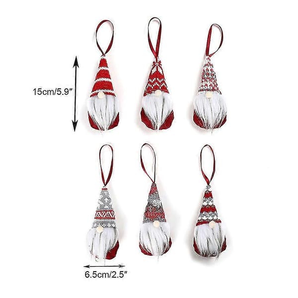 Jul Tomte Plyschdocka Julgranshängen 6-pack Dekor