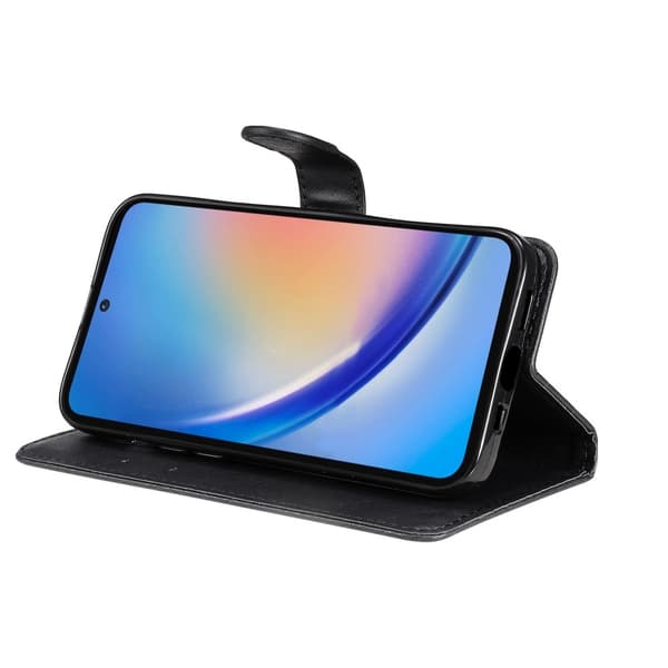 Kompatibel med Samsung Kompatibel med Galaxy A55 5G Etui Solid Læder Sort 77