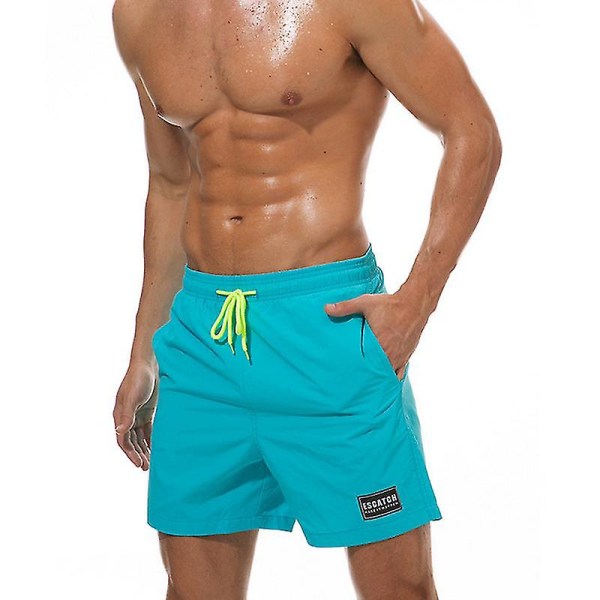 Herr Summer Swimming Board Shorts Badshorts Trunks Strandkläder Sky Blue 2XL