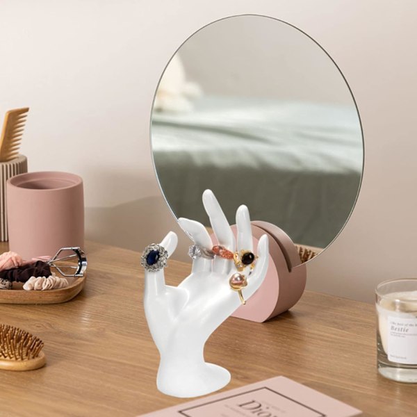 4-pack ringhållare, handformad smyckeshållare, smyckesdisplay i resin, smyckesställ för hemorganisation