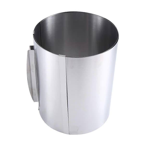 Justerbar kagering høj 20 cm - Justerbar bagerings i rustfrit stål - Høj bageform til nem tilberedning silver