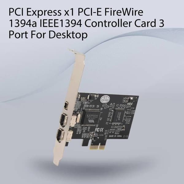 PCI Express X1 PCI-E FireWire 1394A IEEE1394 3-portars kontrollkort för dator